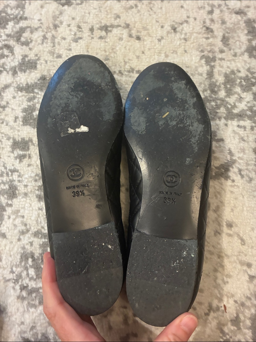 Chanel Black Quilted Leather Ballet Flats size 39.5 - Great condition - Picture 4 of 5